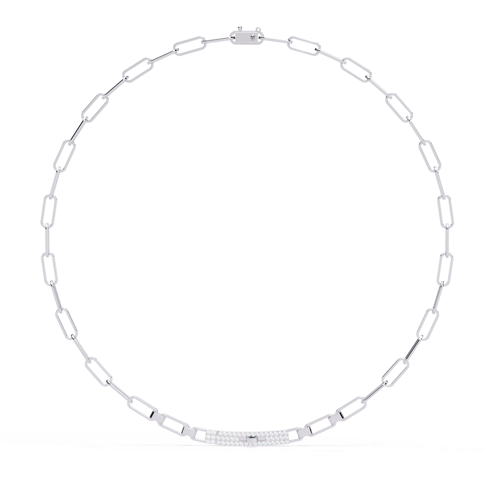 Solitairekart 0.43ct Linear Link Natural Diamond Chain Necklace-HI Color, VS-SI Clarity